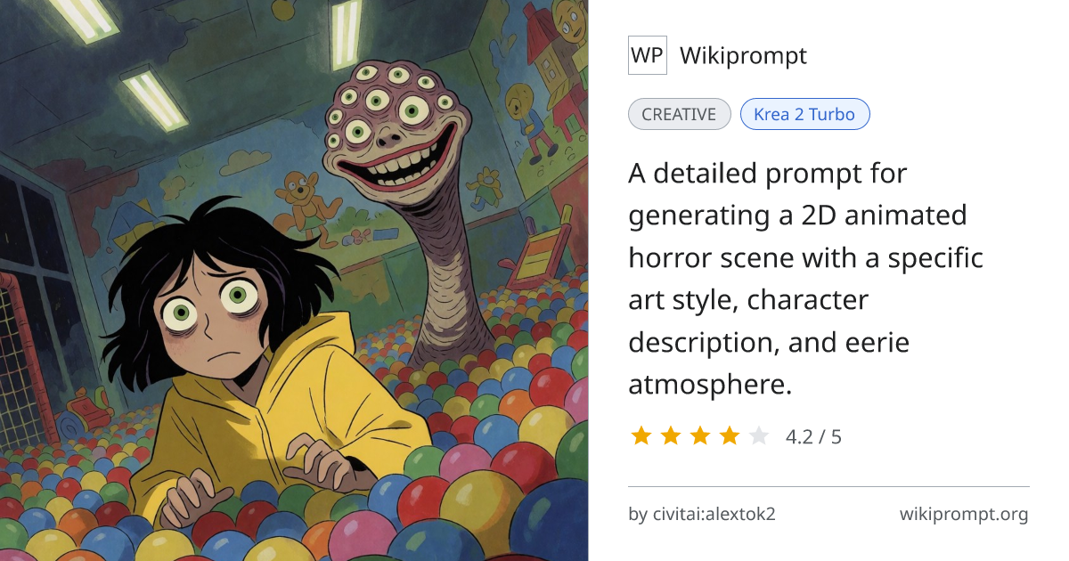 2D Animated Horror Illustration: Girl in Ball Pit | Wikiprompt