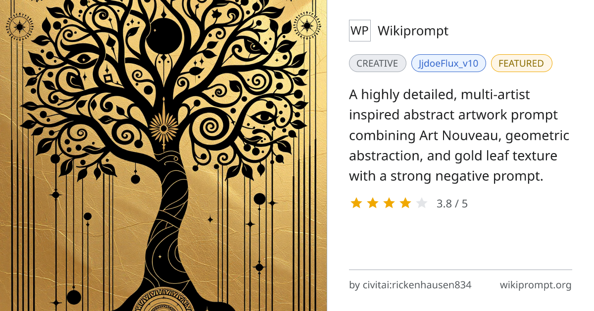Abstract Klimt Tree of Life Masterpiece | Wikiprompt