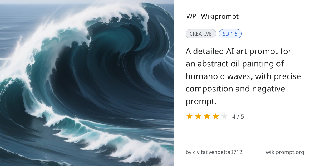 Abstract Oil Painting of Humanoid Waves | Wikiprompt