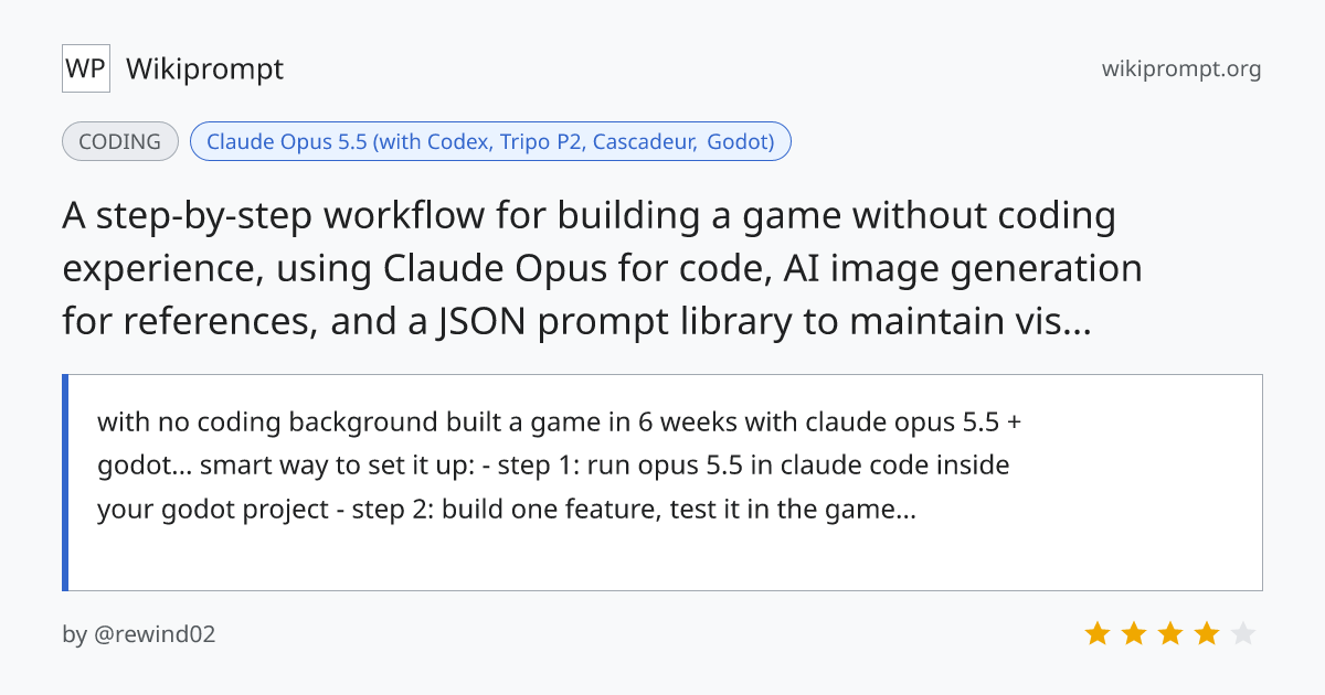 AI Game Development Workflow with Claude Opus and Godot | Wikiprompt