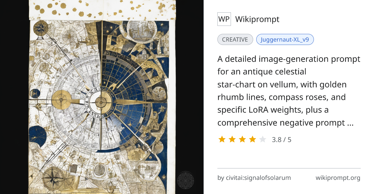 Ancient Celestial Portolan Star-Chart on Vellum | Wikiprompt