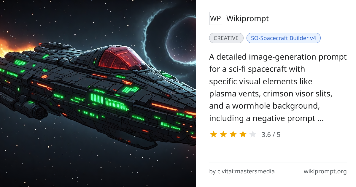 Ancient Utility Spacecraft with Plasma Vents | Wikiprompt