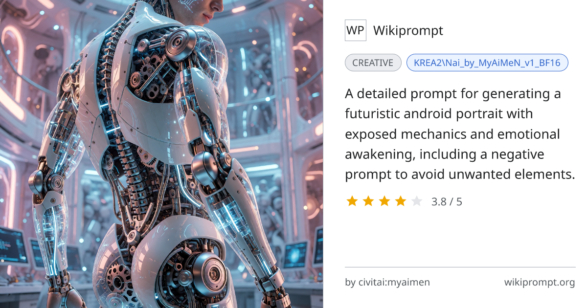 Android in Futuristic Lab Portrait | Wikiprompt