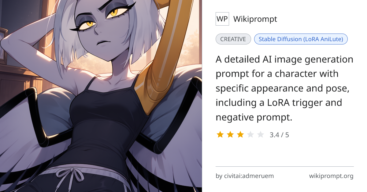 AniLute Character Image Prompt | Wikiprompt