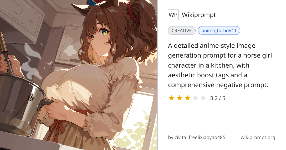 Anima Turbo Aesthetic Horse Girl Kitchen Scene | Wikiprompt