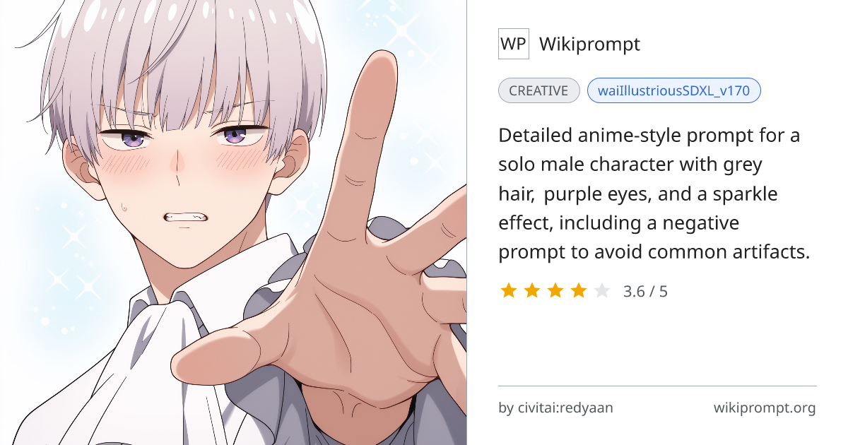 Anime Boy Sparkle Portrait Prompt | Wikiprompt