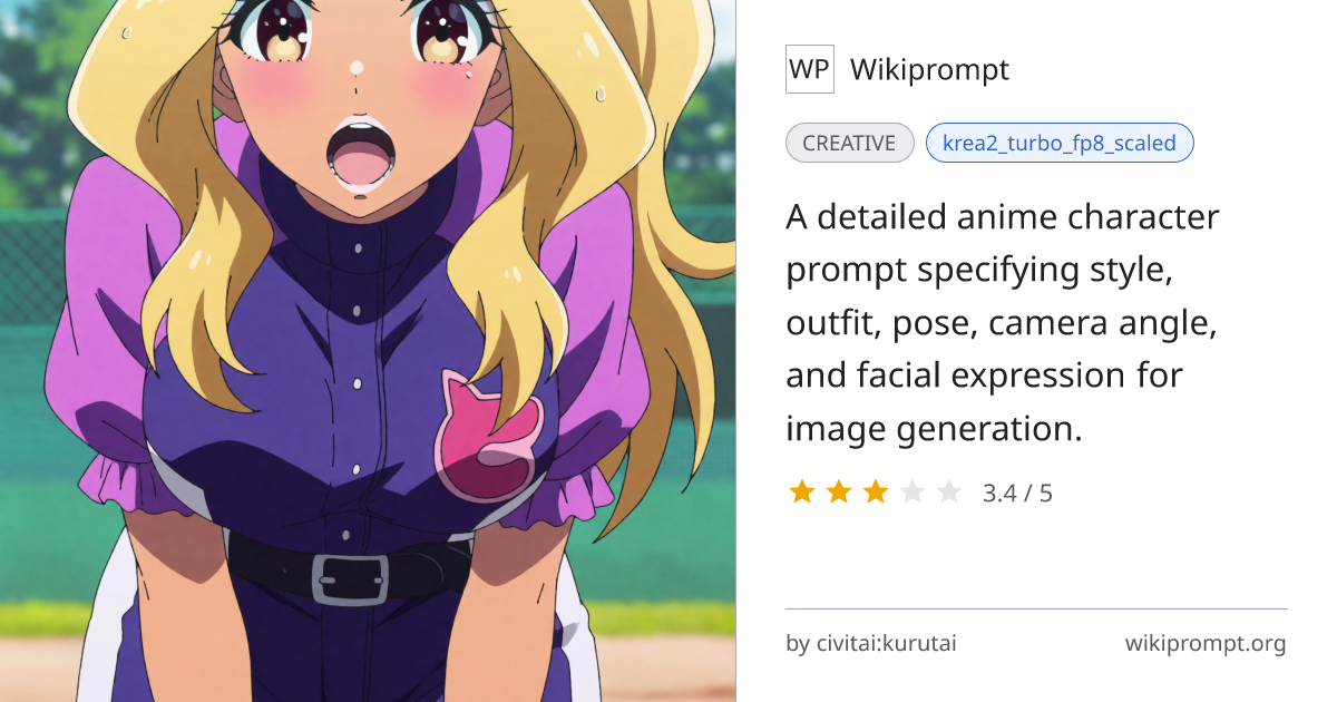 Anime Character Image Prompt with Pose and Expression | Wikiprompt