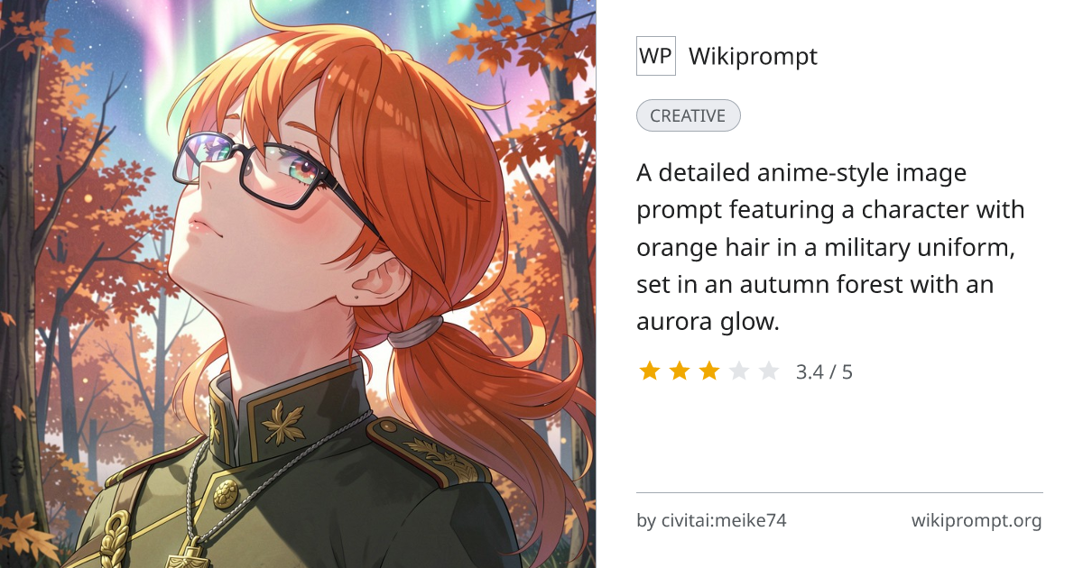 Anime Character in Autumn Forest | Wikiprompt