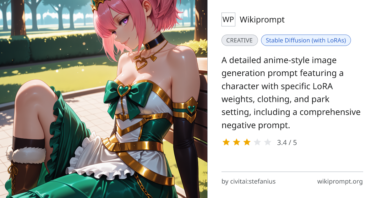 Anime Character Park Portrait with LoRA | Wikiprompt