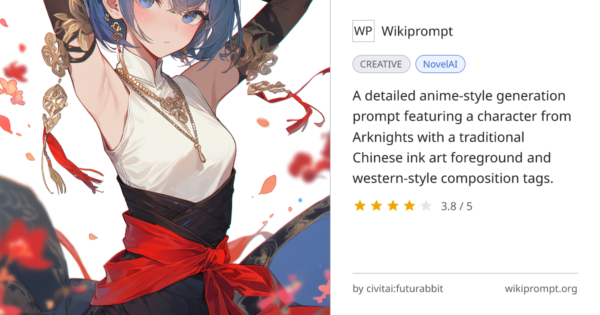 Anime character portrait with ink art background | Wikiprompt