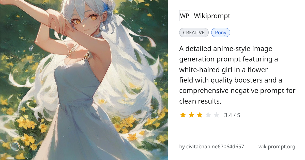 Anime Girl Flower Field Aesthetic Prompt | Wikiprompt