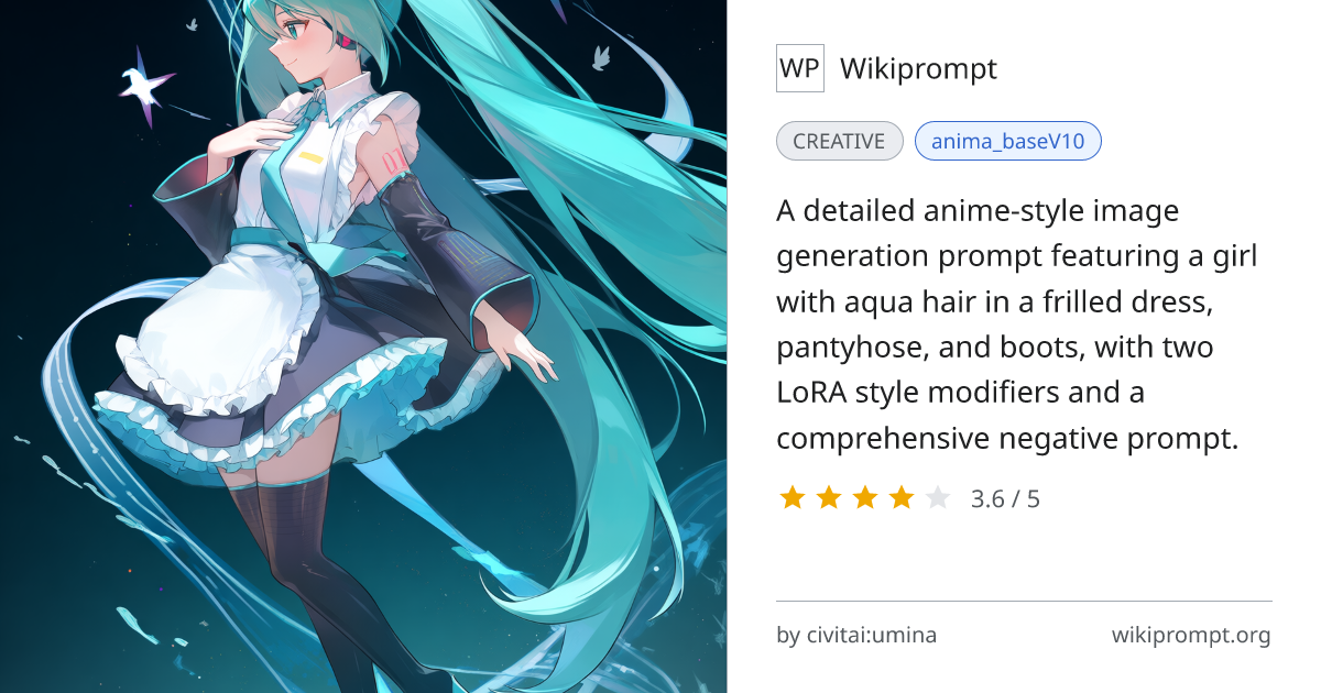 Anime Girl in Frilled Dress with Pantyhose | Wikiprompt