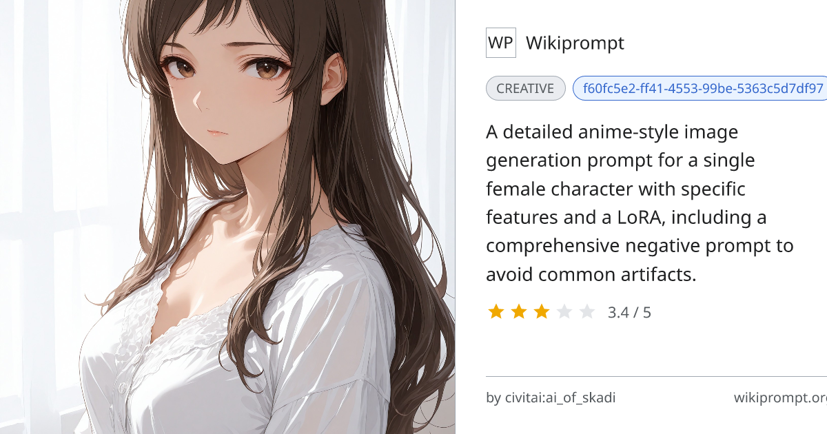 Anime Girl Portrait Prompt with LoRA | Wikiprompt