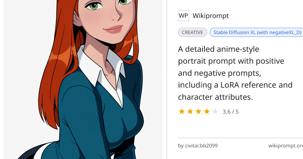Anime Girl Portrait - Stable Diffusion Prompt | Wikiprompt