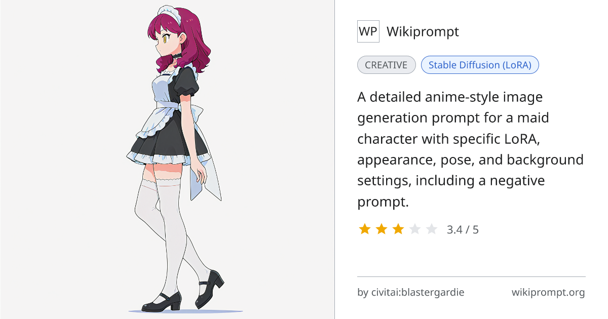 Anime Maid Character Full Body Prompt | Wikiprompt