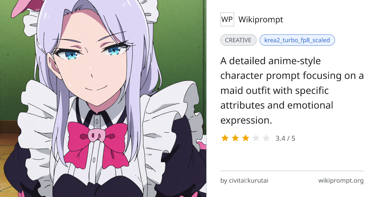 Anime Maid Character Prompt | Wikiprompt