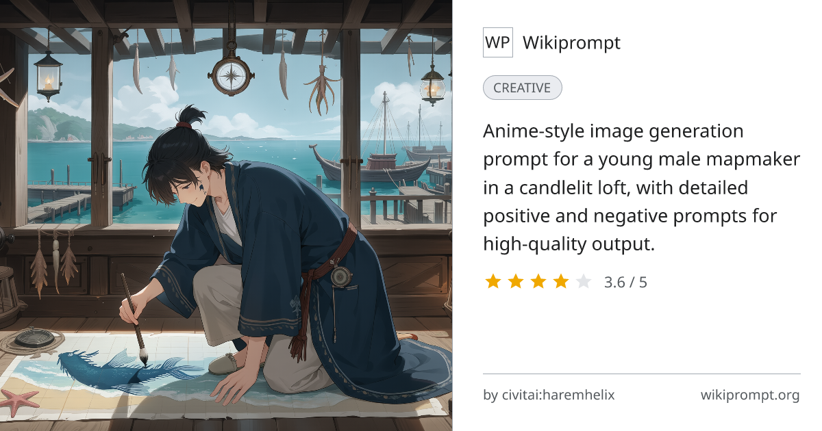 Anime Mapmaker in Candlelit Map Loft | Wikiprompt