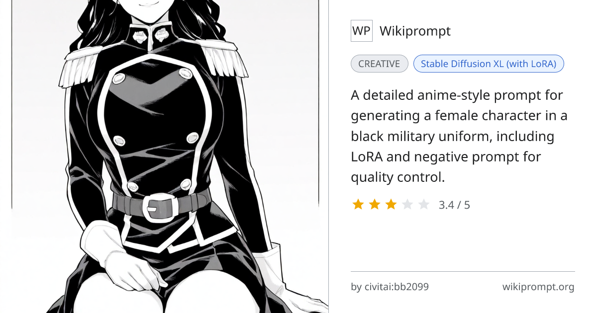 Anime Military Girl - Stable Diffusion Prompt | Wikiprompt