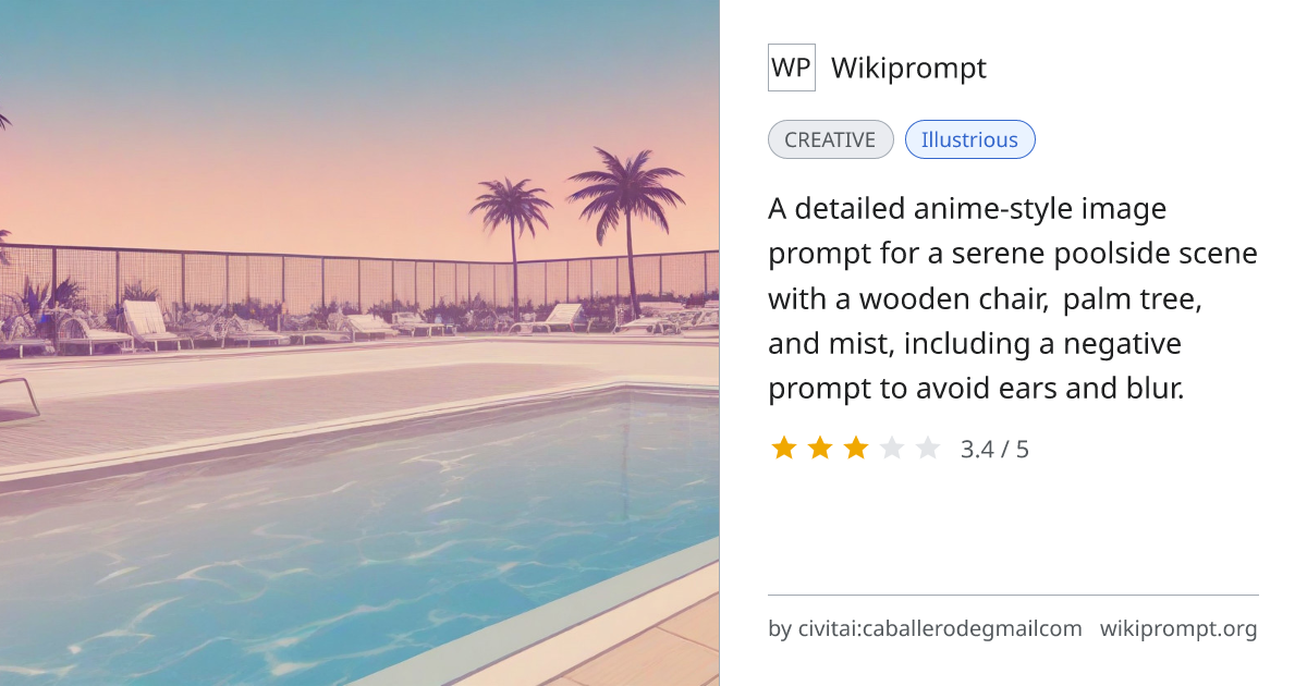 Anime Poolside Scene Prompt | Wikiprompt