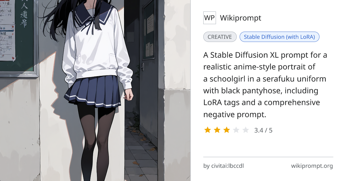 Anime Schoolgirl Pantyhose Portrait SDXL Prompt | Wikiprompt