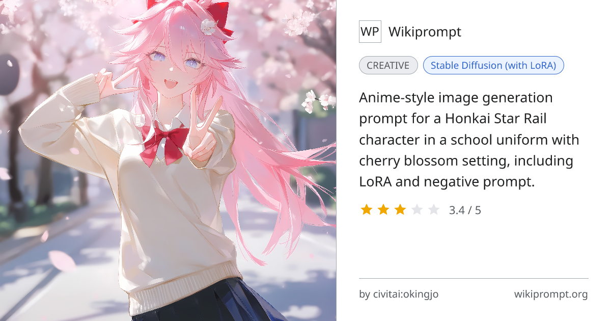 Anime schoolgirl with cherry blossoms (LoRA) | Wikiprompt