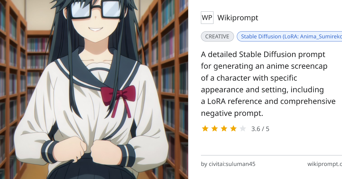 Anime Screencap Character Prompt with LoRA | Wikiprompt