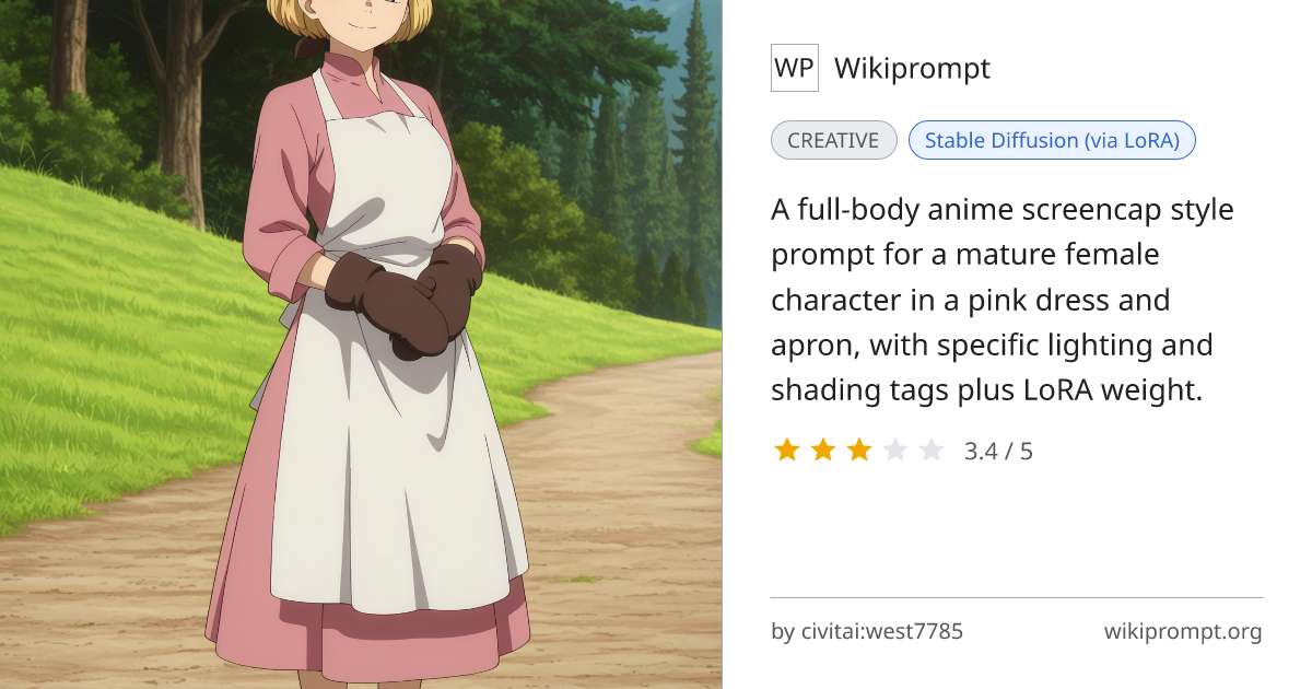 Anime Screencap Girl in Pink Dress with LoRA | Wikiprompt