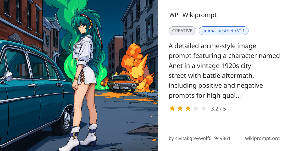 Anime Style Character Portrait with Vintage City Scene | Wikiprompt