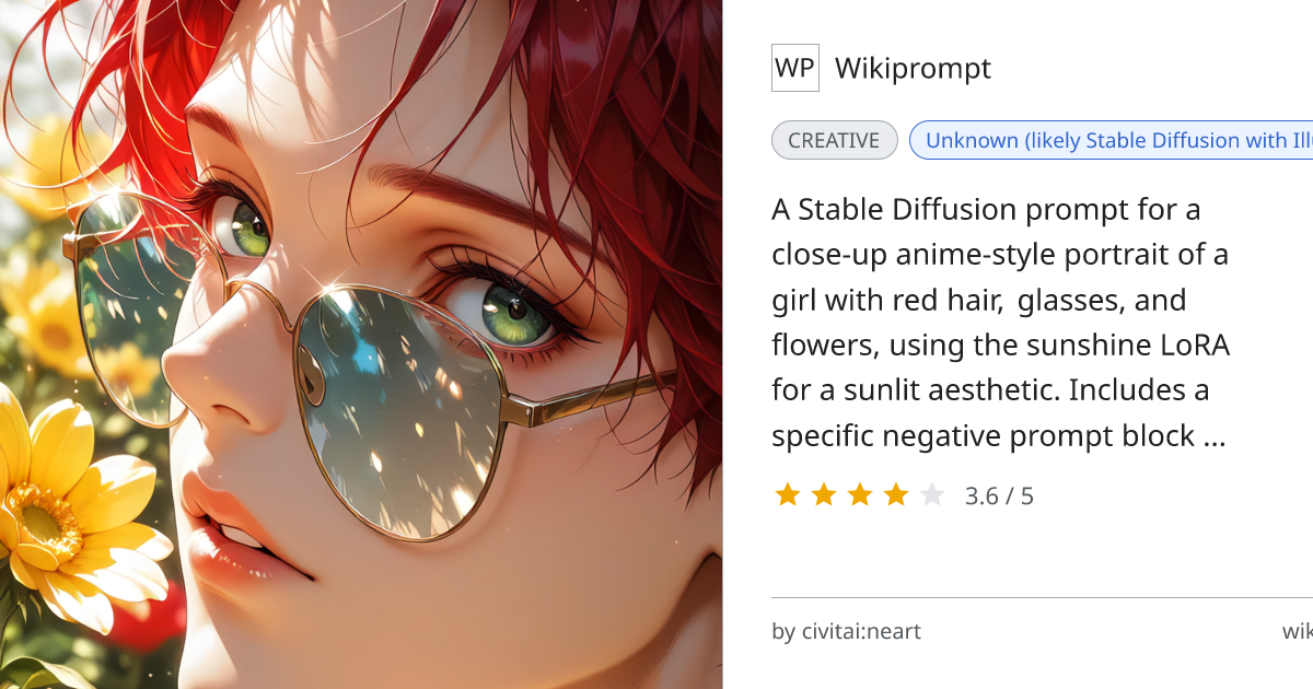 Anime Style Portrait with Sunshine LoRA | Wikiprompt