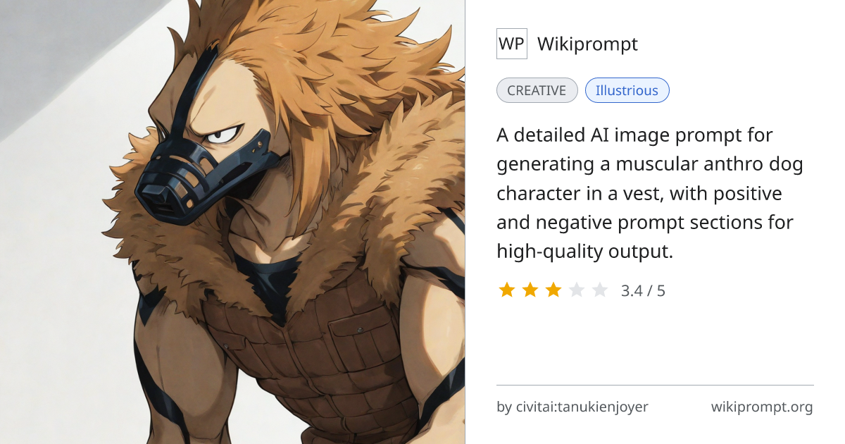 Anthro Dog Character Portrait Prompt | Wikiprompt