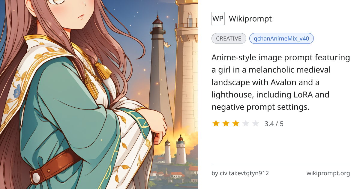 Avalon Lighthouse Landscape Anime Prompt | Wikiprompt
