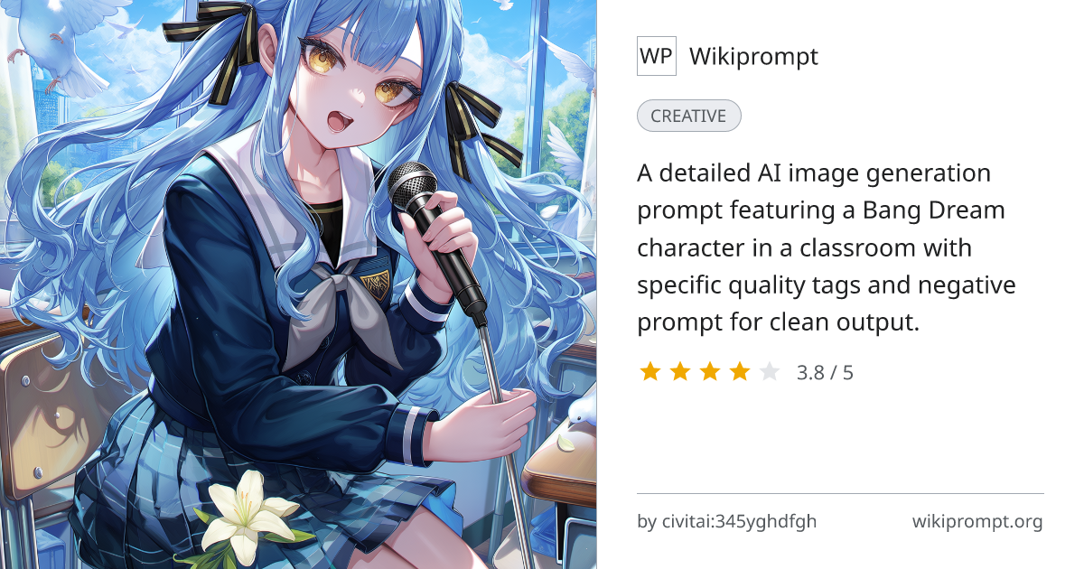 Bang Dream Sakiko School Classroom Lily Prompt | Wikiprompt