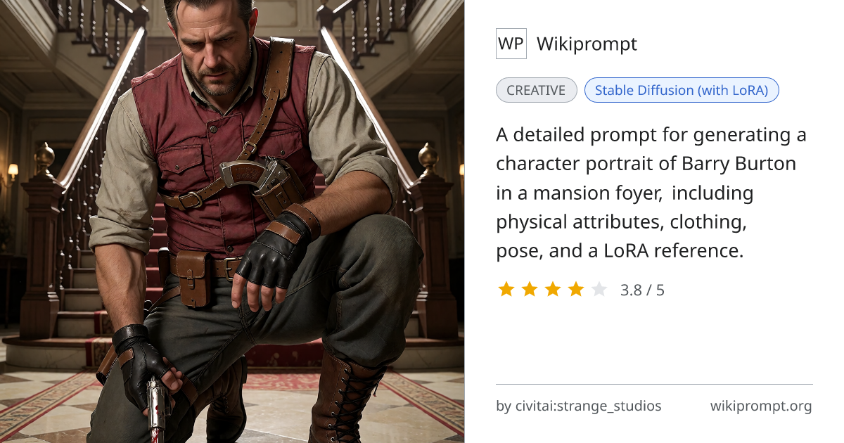 Barry Burton REHD Character Portrait | Wikiprompt