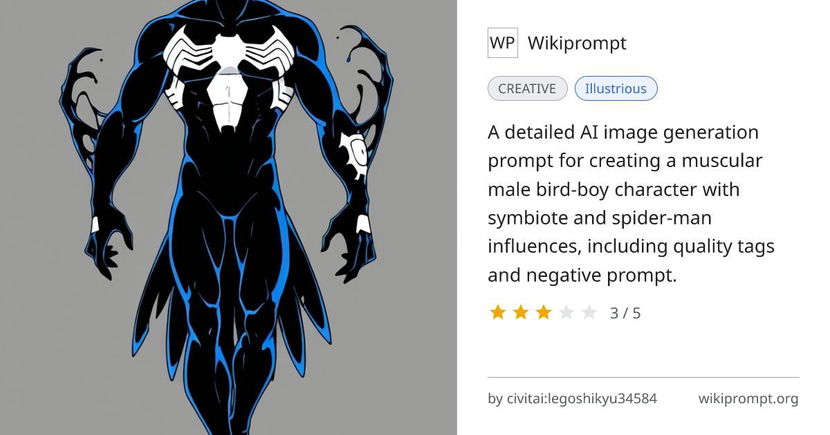 Bird Boy Symbiote Character Prompt | Wikiprompt