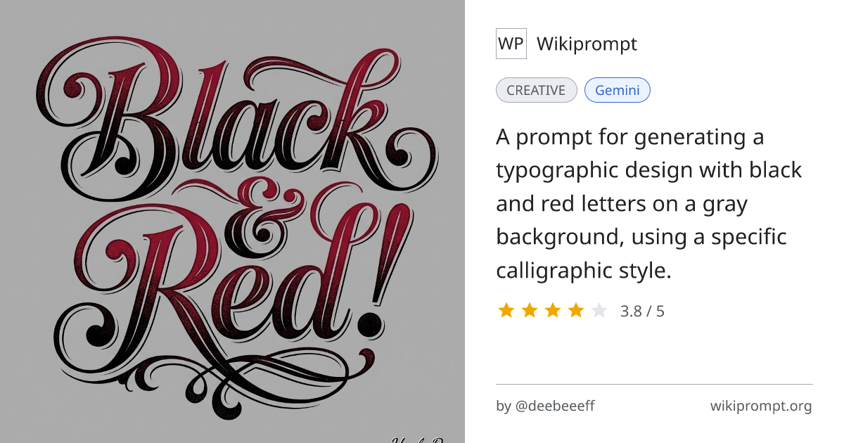 Black & Red Typographic Sheet | Wikiprompt