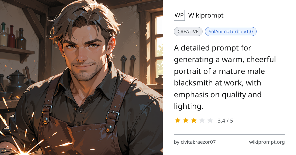 Blacksmith Portrait Prompt | Wikiprompt