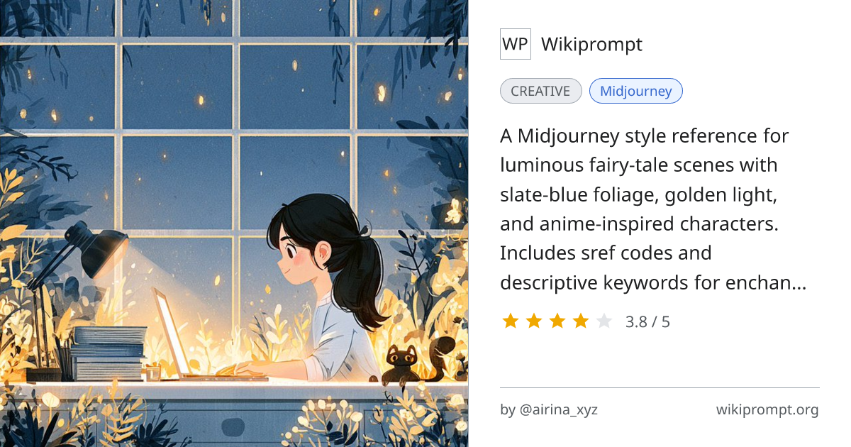 Blue-and-Gold Dreamscape Midjourney Style | Wikiprompt
