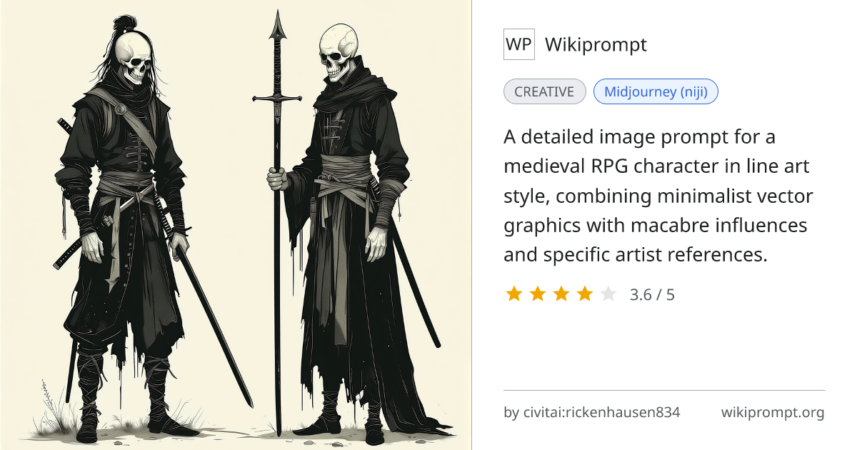 Bojuka Brigand Medieval Line Art | Wikiprompt