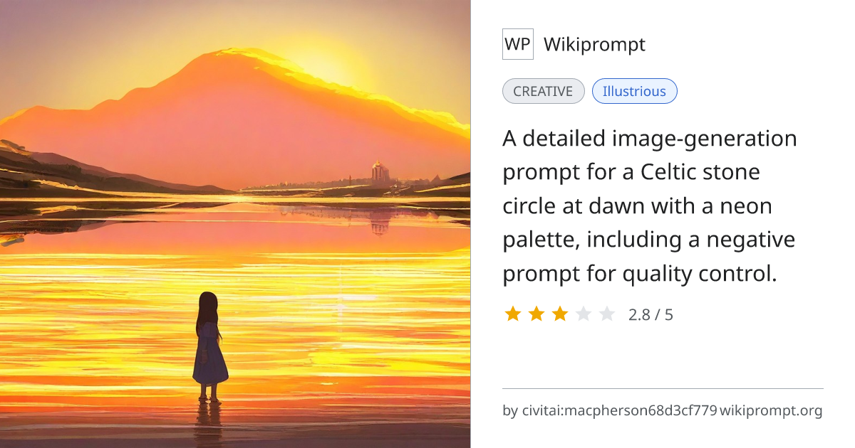 Celtic Standing Stones at Dawn - Illustrious Prompt | Wikiprompt
