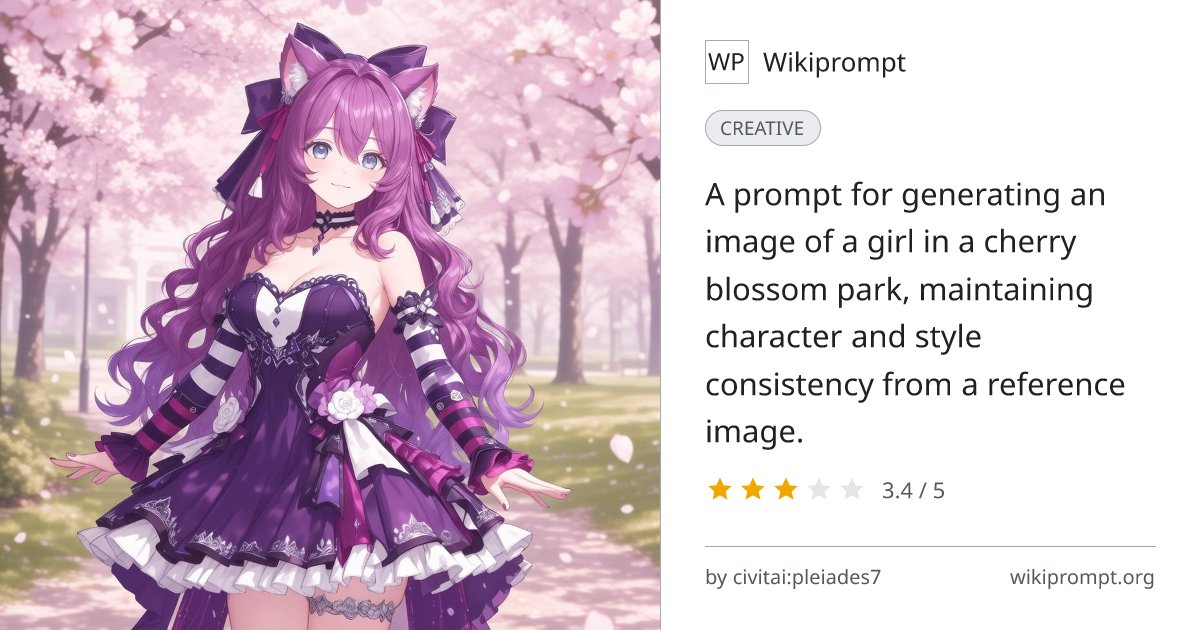 Cherry Blossoms Character Prompt | Wikiprompt