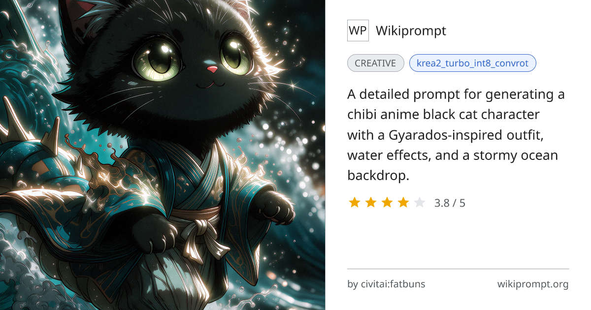 Chibi Black Cat Gyarados Style Prompt | Wikiprompt