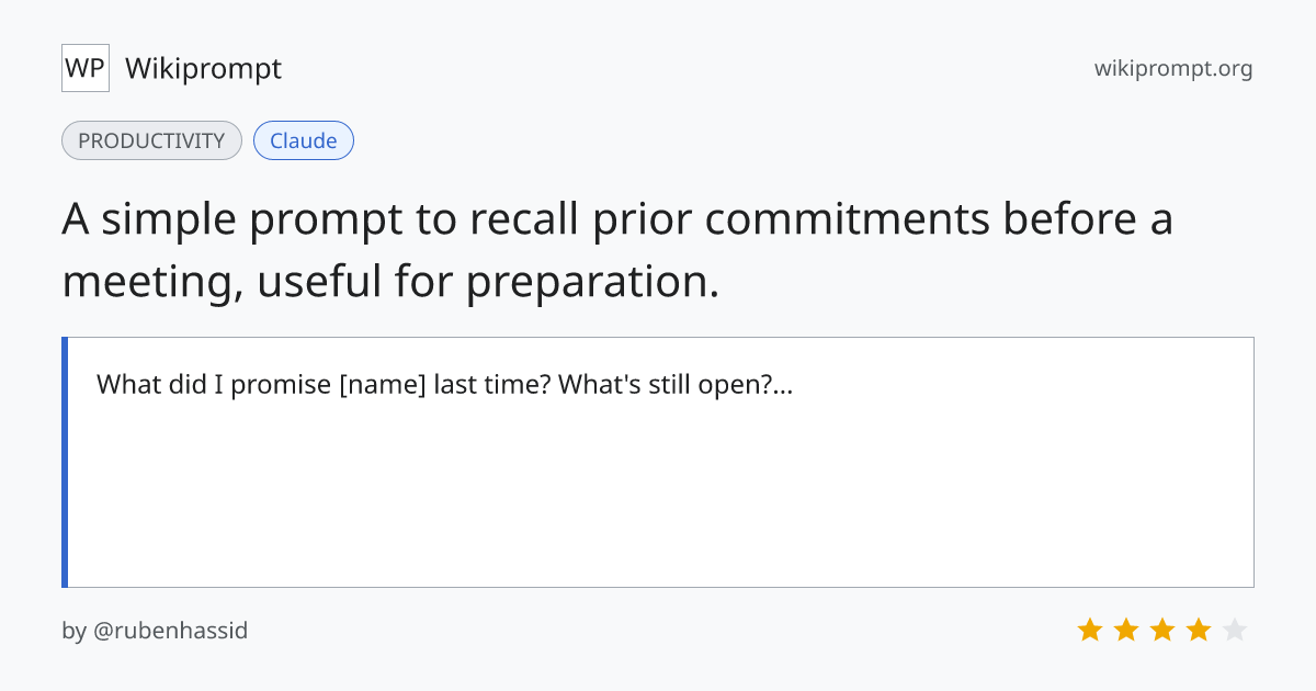 Claude Pre-Call Reminder Prompt | Wikiprompt