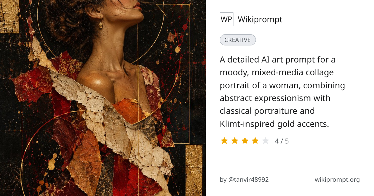 Contemporary Mixed-Media Collage Portrait | Wikiprompt