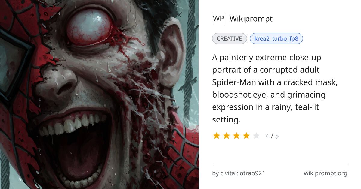 Corrupted Spider-Man Extreme Close Portrait | Wikiprompt