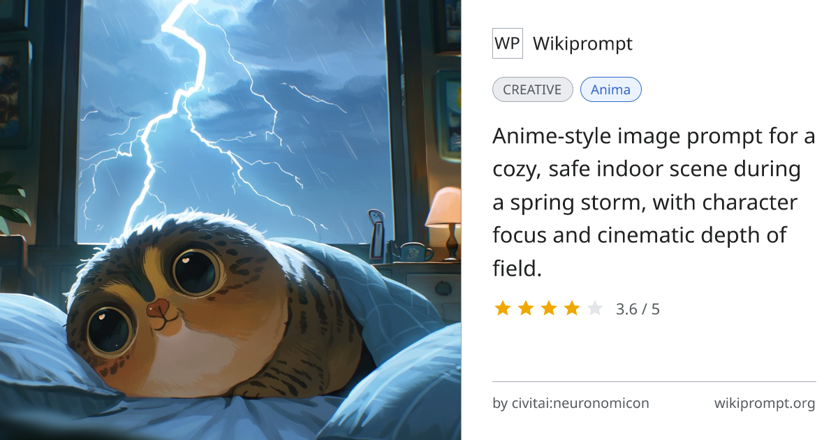 Cozy Anime Bedroom During Spring Storm | Wikiprompt