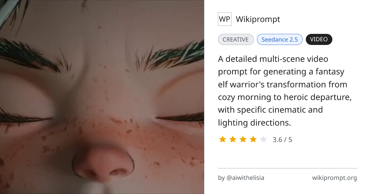 Cozy to Warrior: Fantasy Elf Hero Transformation | Wikiprompt