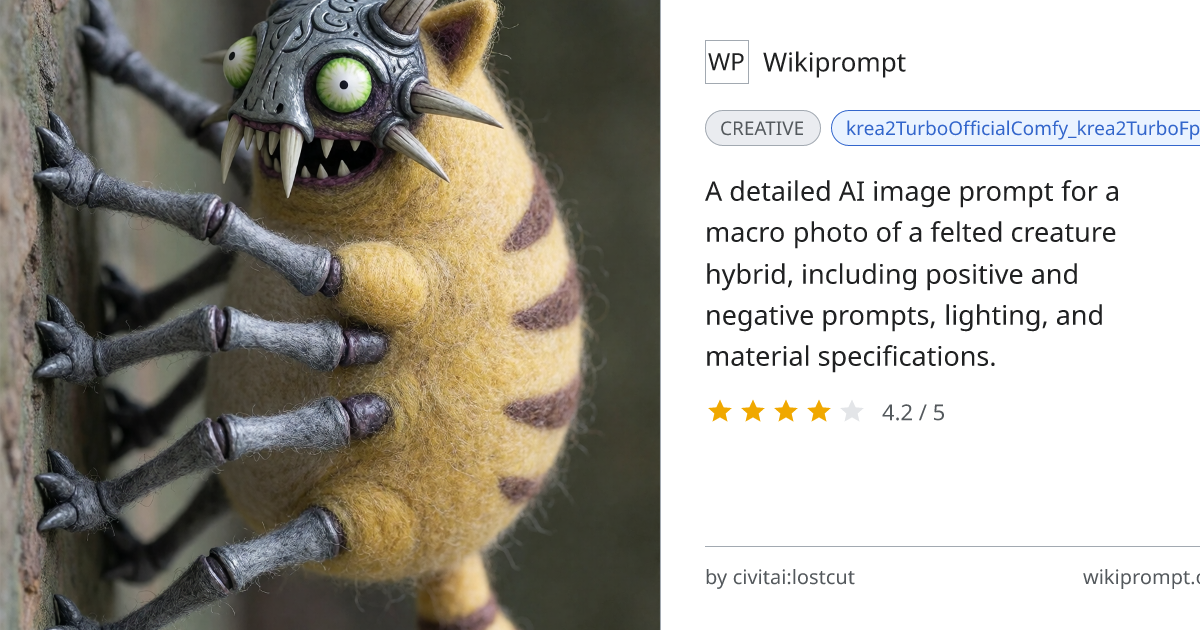 Crazy Needlefelt Spider-Ball Creature Macro Photo Prompt | Wikiprompt