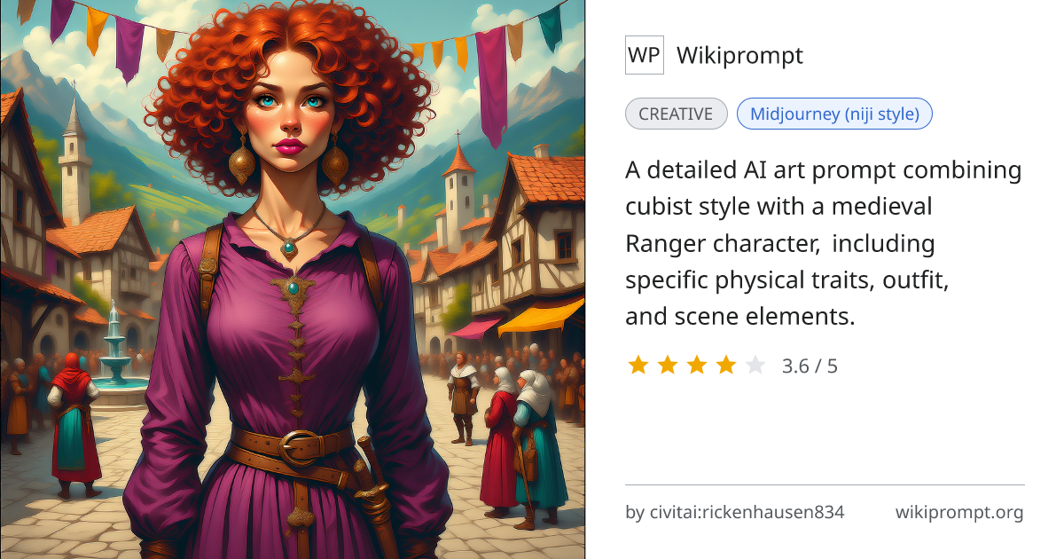 Cubist Medieval Ranger Portrait | Wikiprompt
