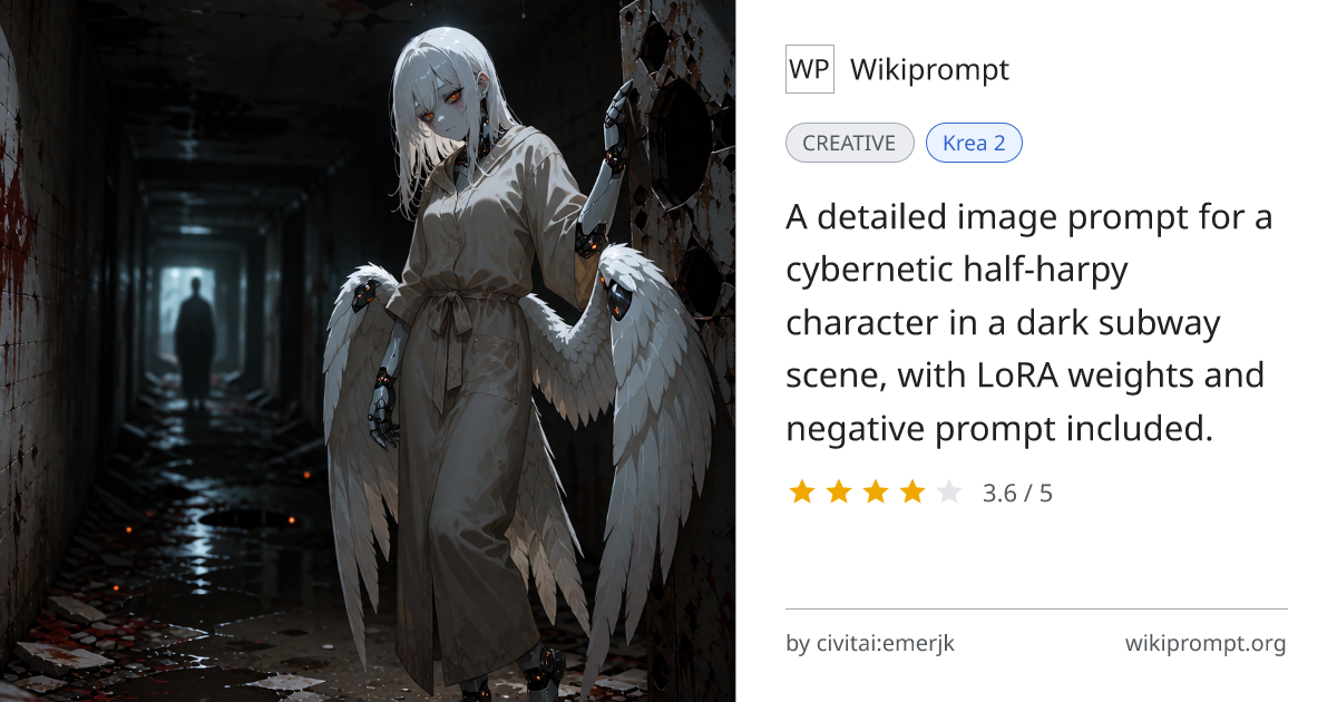 Cybernetic Chicken Harpy in Subway | Wikiprompt