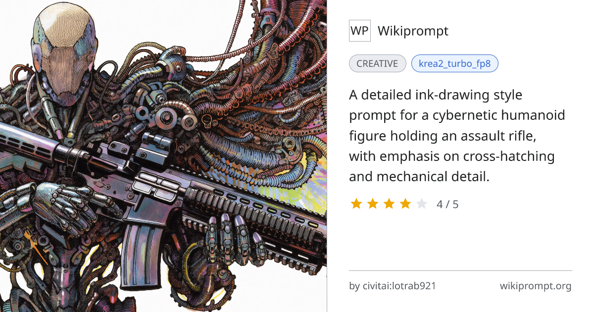 Cybernetic Ink Drawing Prompt | Wikiprompt